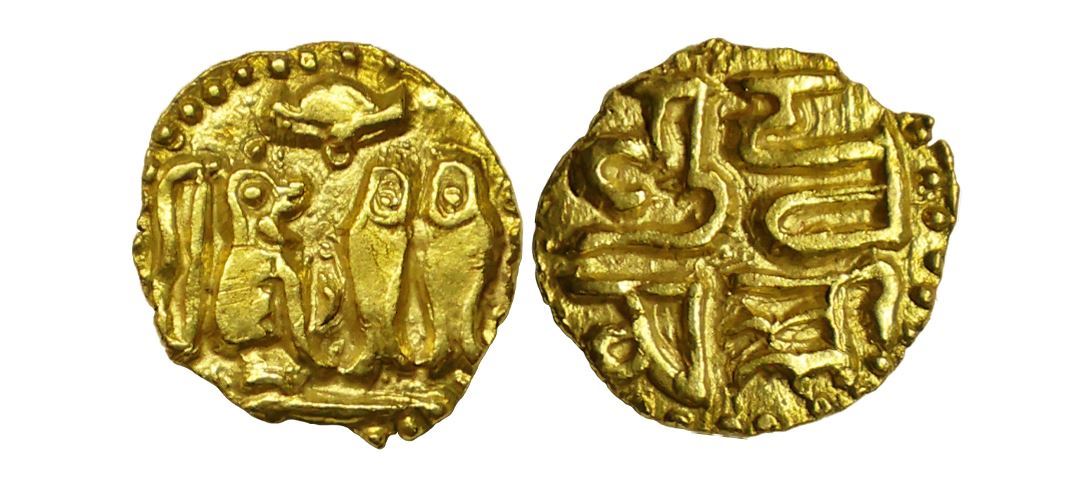 Chola Dynasty, Raja Raja I (9-10 Century CE), Gold ⅛ Kahavanu,0.47 gms,