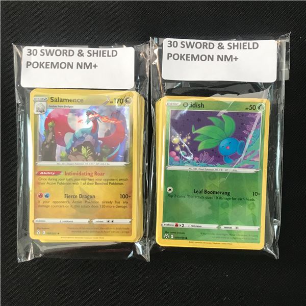 LOT OF 2 POKEMON TCG 30  X 2 SWORD & SHIELD ALL NM+