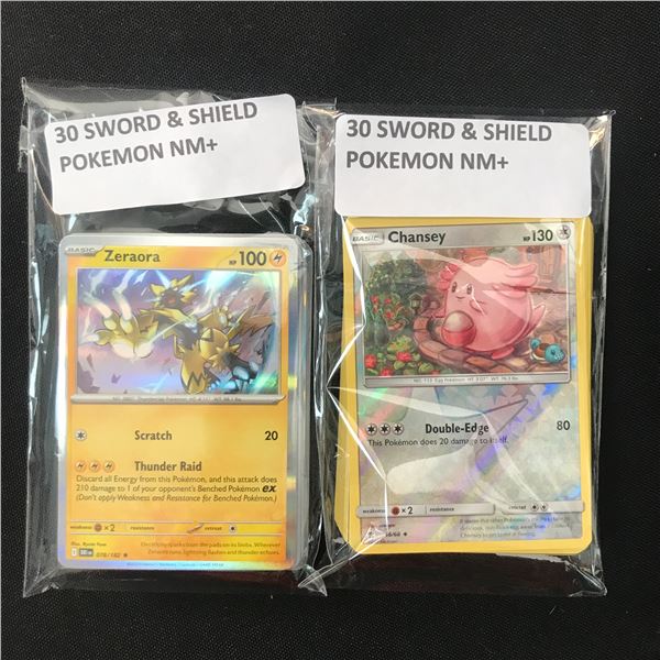 LOT OF 2 POKEMON TCG 30  X 2 SWORD & SHIELD ALL NM+