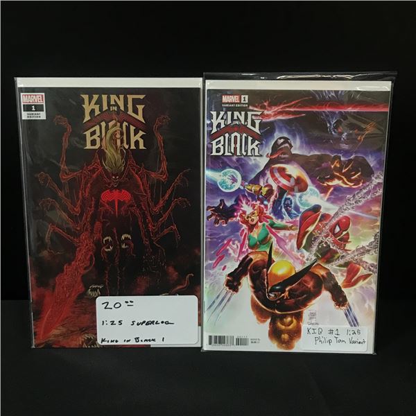 LOT OF 2 KING IN BLACK COMICS #1 1:25 VARIANT EDITIONS - MARVEL COMICS