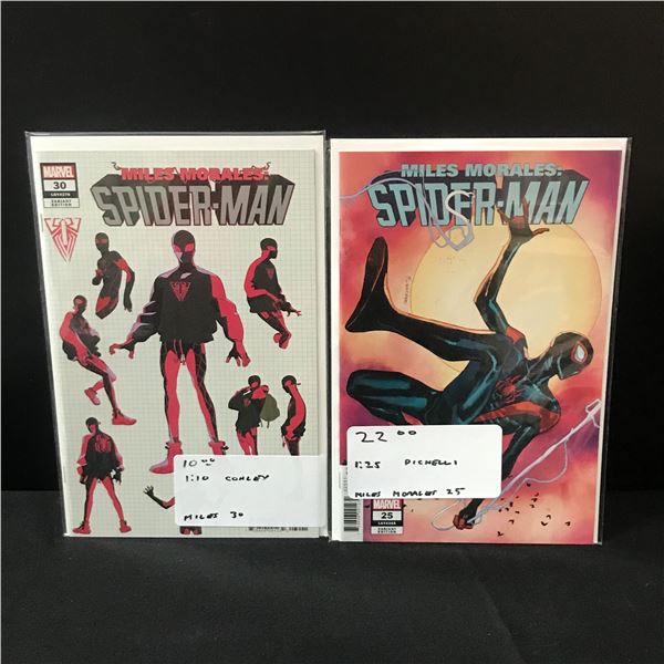 LOT OF 2 MILES MORALES SPIDERMAN #25 & #30 1:25 &1:10 VARIANTS - MARVEL COMICS