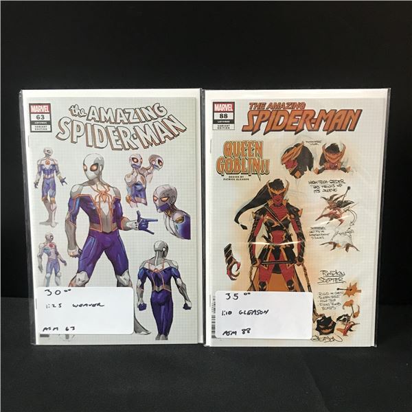 LOT OF 2 AMAZING SPIDERMAN COMICS #63 & #88 1:25 & 1:10 VARIANT - MARVEL COMICS