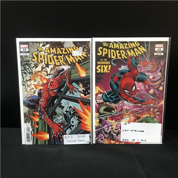 LOT OF 2 THE AMAZING SPIDERMAN COMICS #18 & #49 1:25 VARIANTS - MARVEL COMICS