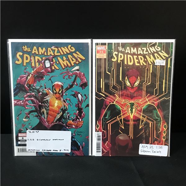 LOT OF 2 THE AMAZING SPIDERMAN COMICS #8 & #35 1:25 VARIANTS - MARVEL COMICS