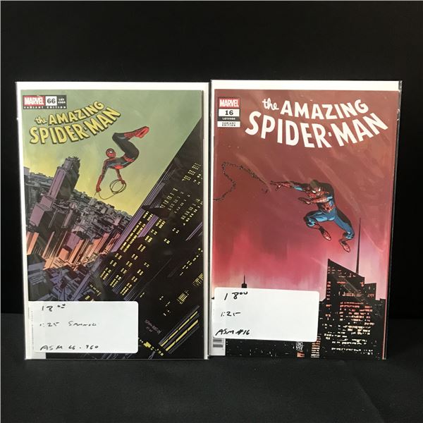LOT OF 2 THE AMAZING SPIDERMAN COMICS #16 & #66 1:25 VARIANTS - MARVEL COMICS