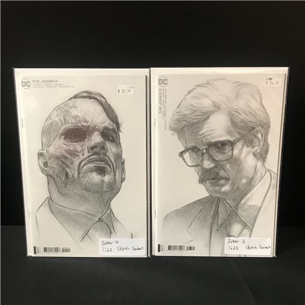 LOT OF 2 THE JOKER COMICS #3-4 1:25 SKETCH VARIANTS - DC COMICS