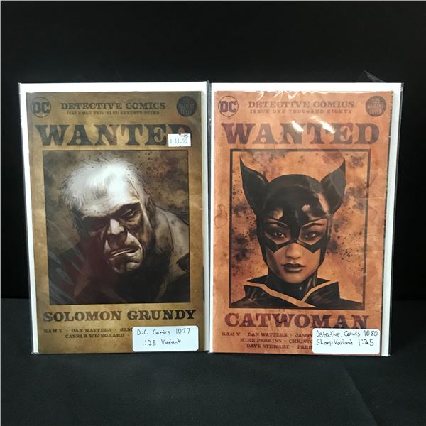 LOT OF 2 DETECTIVE COMICS #1077 & #1080 1:25 VARIANTS - DC COMICS