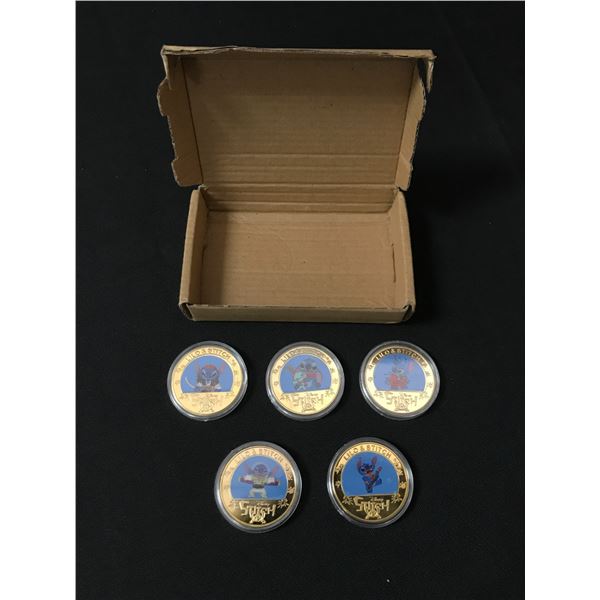 LOT OF 5 WALT DISNEY 100 LILO AND STITCH COMMEMORATIVE COINS