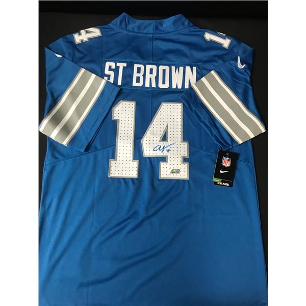 AMON RA ST BROWN SIGNED DETROIT LIONS CUSTOM JERSEY - ACE COA