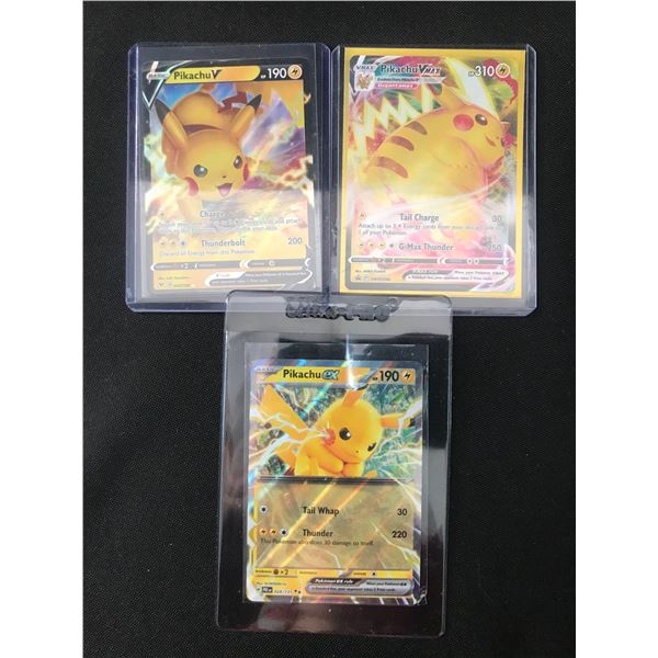 LOT OF 3 POKEMON TCG PIKACHU TRADING CARDS