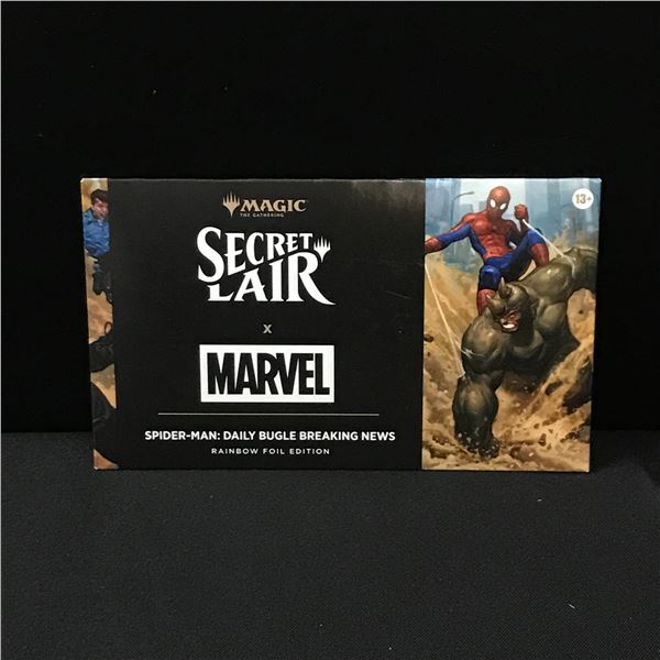 SEALED MAGIC THE GATHERING SECRET LAIR X MARVEL SPIDER-MAN DAILY BUGLE BREAKING NEWS RAINBOW FOIL