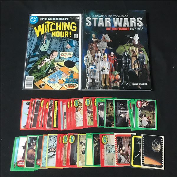 LOT OF 2 COMICS AND LOOSE Star Wars TRADING CARDS