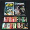 Image 1 : LOT OF 2 COMICS AND LOOSE Star Wars TRADING CARDS