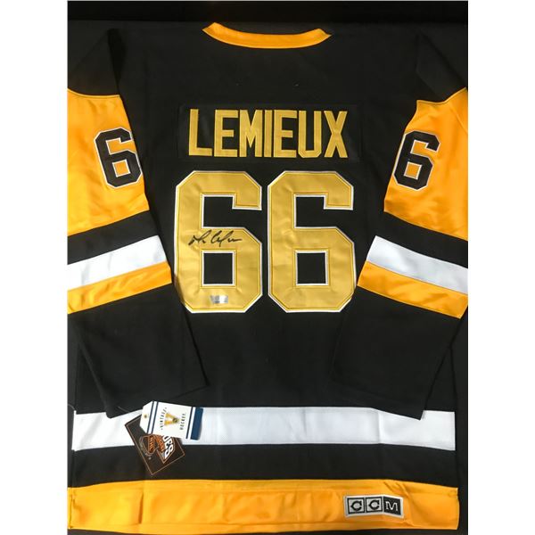MARIO LEMIEUX SIGNED PITTSBURGH PENGUINS CUSTOM JERSEY - ACE COA