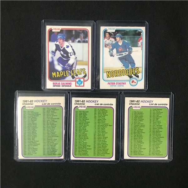 LOT OF 5 OPC HOCKEY TRADING CARDS PSA COA