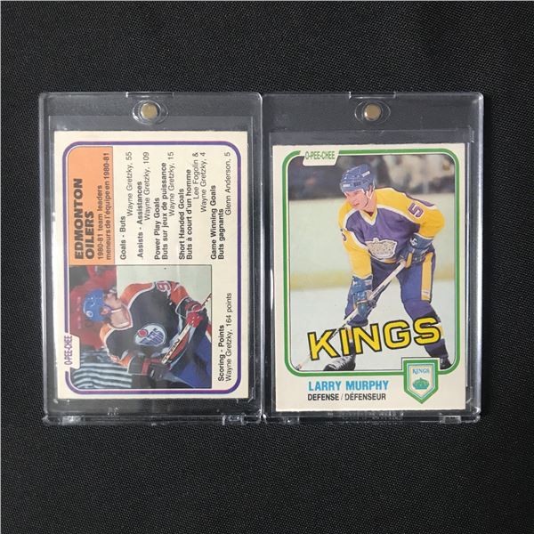 LOT OF 2  1981 O PEE CHEE WAYNE GRETZKY AND LARRY MURPHY RC