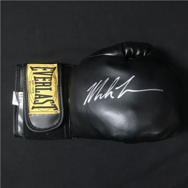 MIKE TYSON SIGNED BLACK EVERLAST BOXING GLOVE - WWOC COA