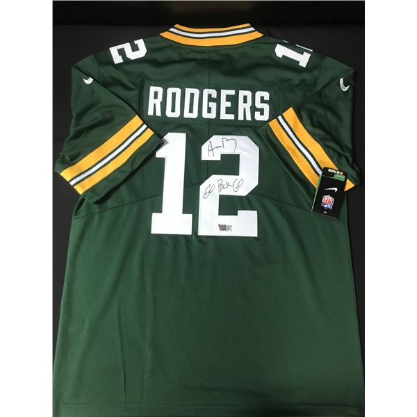 AARON RODGERS SIGNED Green Bay PACKERS CUSTOM JERSEY - ACE COA