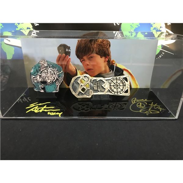 SEAN ASTIN AND COREY FELDMAN DUAL SIGNED GOONIES PRESENTATION PIECE - WWOC COA