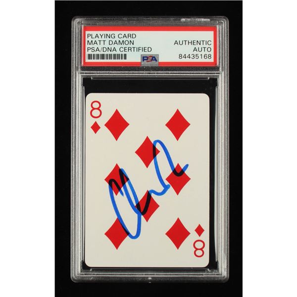 MATT DAMON SIGNED PLAYING CARD PSA AUTHENTIC AUTO