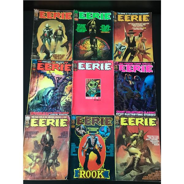LOT OF 9 EERIE COMICS - WARREN MAGAZINE