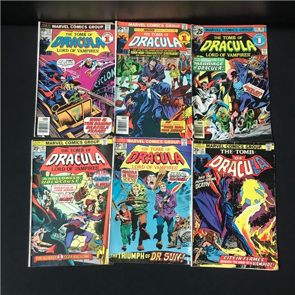 LOT OF 6 THE TOMB OF DRACULA COMICS - MARVEL COMICS