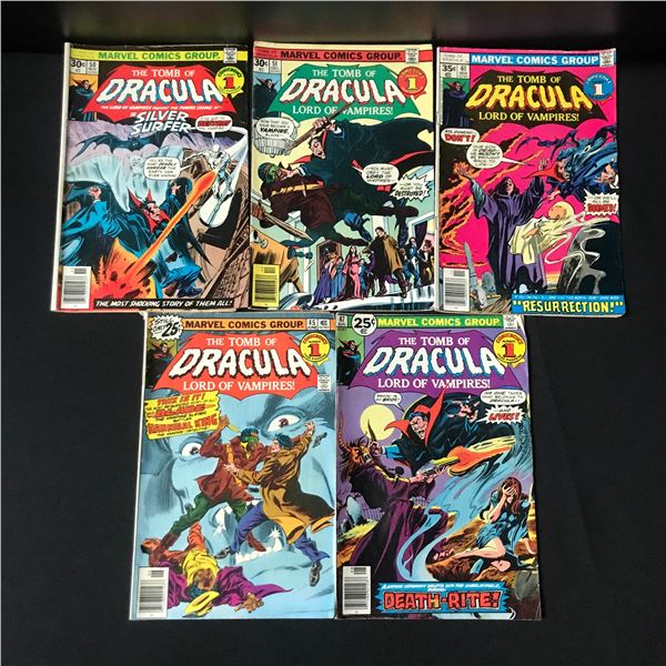 LOT OF 5 TOMB OF DRACULA COMICS - MARVEL COMICS