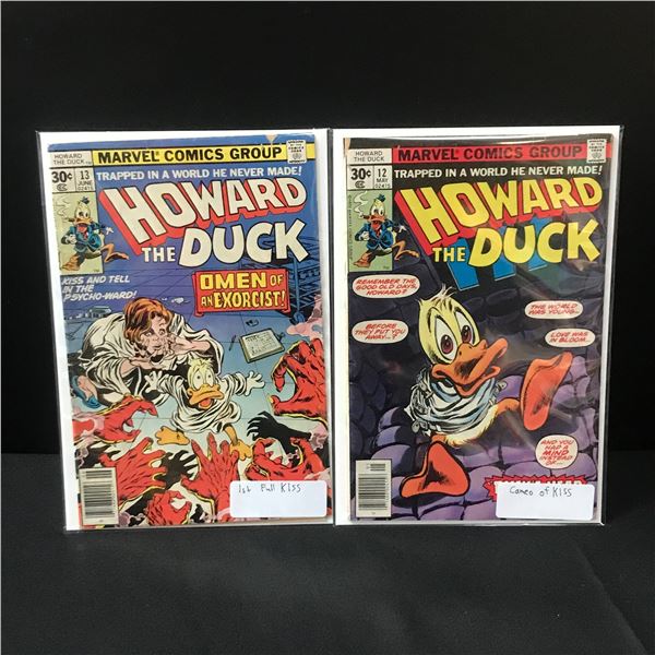 LOT OF 2 HOWARD THE DUCK COMICS #12-13 1ST FULL KISS - MARVEL COMICS