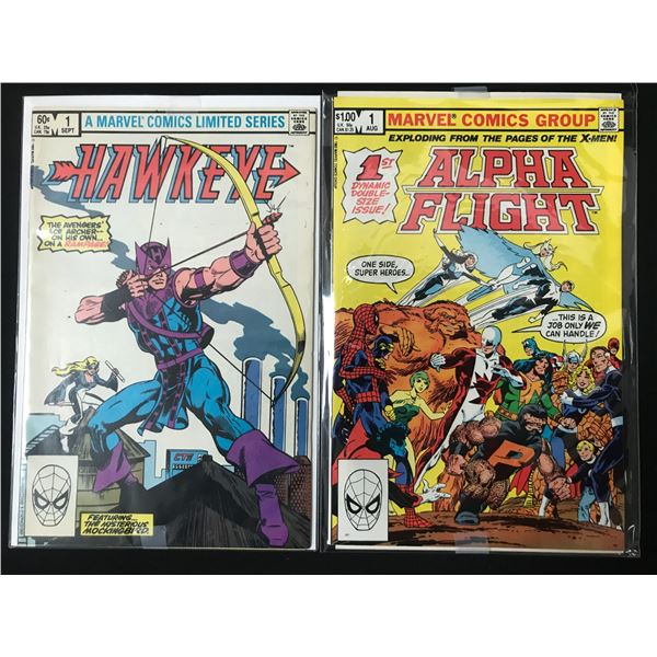 MARVEL NO. 1 COMIC BOOK LOT (HAWKEYE AND ALPHA FIGHT)