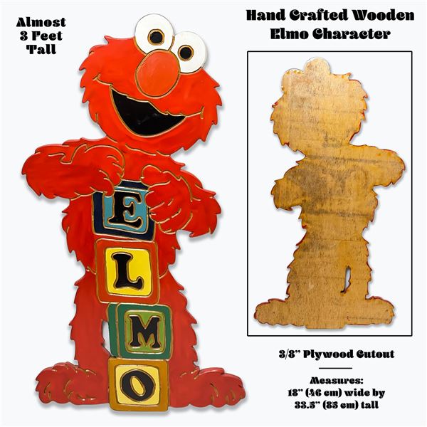 33.5” WOODEN ELMO CUTOUT SESAME STREET MUPPET