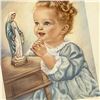 Image 2 : VTG MID-CENTURY 1940’S ERA HER PRAYER LITHO PRINT