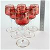 Image 11 : ORNATE GILDED BOHEMIAN CRANBERRY WINE GLASSES