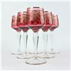 Image 1 : ORNATE GILDED BOHEMIAN CRANBERRY WINE GLASSES