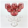 Image 2 : ORNATE GILDED BOHEMIAN CRANBERRY WINE GLASSES