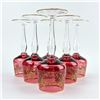 Image 5 : ORNATE GILDED BOHEMIAN CRANBERRY WINE GLASSES