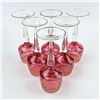 Image 6 : ORNATE GILDED BOHEMIAN CRANBERRY WINE GLASSES