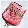 Image 7 : ORNATE GILDED BOHEMIAN CRANBERRY WINE GLASSES