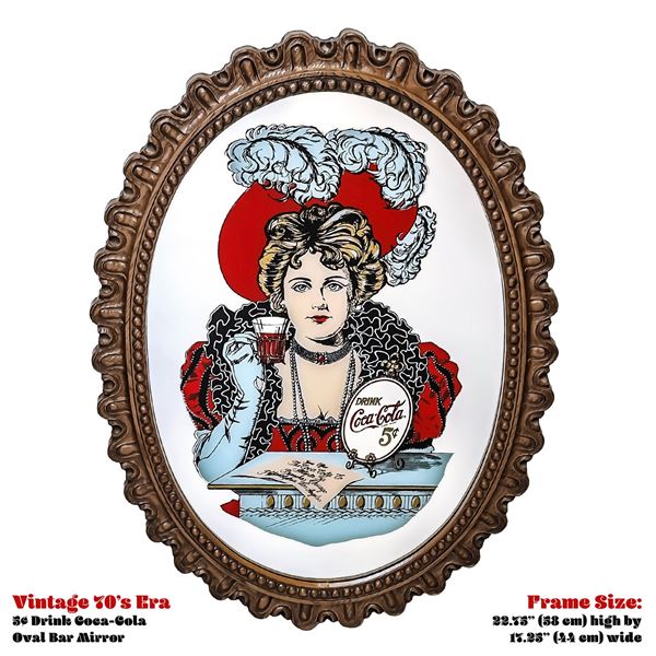 VTG 70'S ERA DRINK COCA-COLA ADVERTISING MIRROR