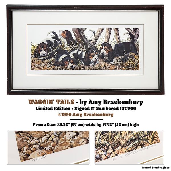 SIGNED LTD ED WAGGIN TAILS AMY BRACKENBURY LITHO