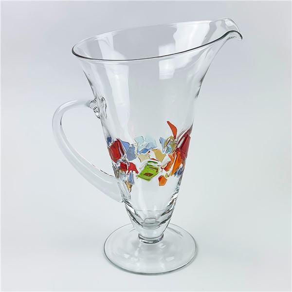 HAND BLOWN GLOBAL AMICI ART GLASS WATER PITCHER