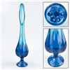 Image 1 : VIKING EPIC BLUENIQUE SWUNG GLASS VASE - 6 PETAL