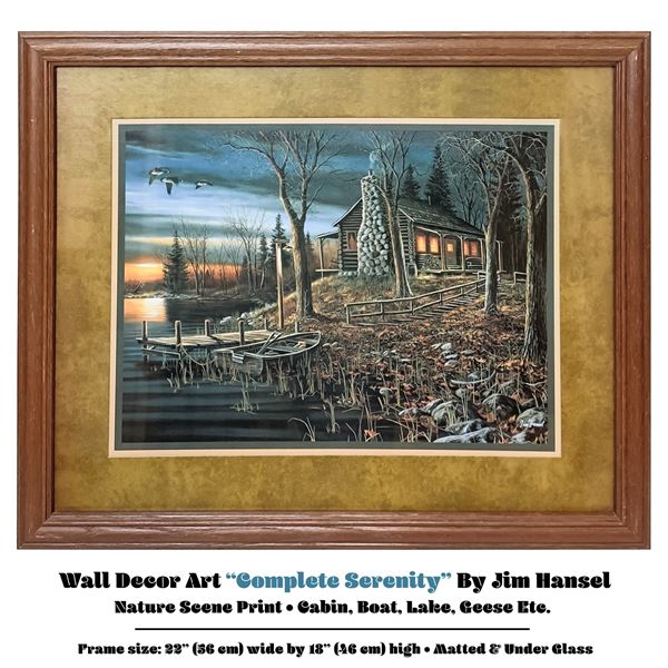 COMPLETE SERENITY PRINT BY JIM HANSEL - LAKE CABIN