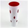 Image 1 : VTG BOHEMIAN CUT-TO-CLEAR CRANBERRY GLASS VASE