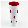 Image 3 : VTG BOHEMIAN CUT-TO-CLEAR CRANBERRY GLASS VASE