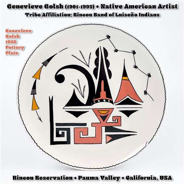 GENEVIEVE GOLSH 1958 NATIVE AMERICAN POTTERY