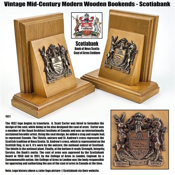 VTG MID CENTURY MODERN SCOTIABANK BOOKENDS