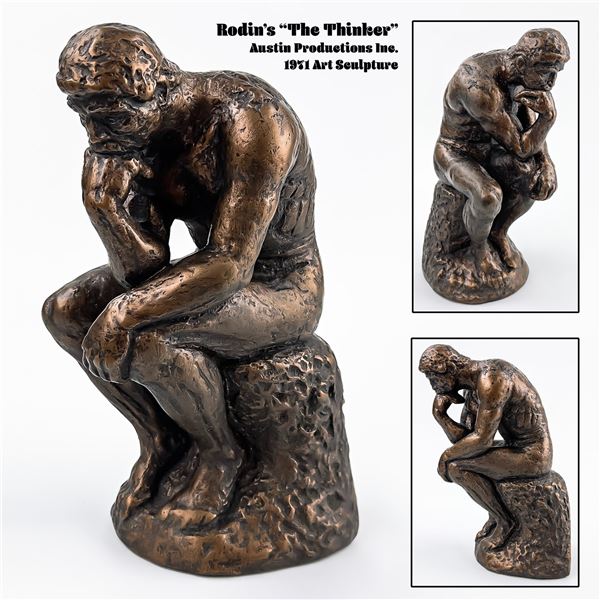 VINTAGE 1971 AUSTIN PROD. THE THINKER SCULPTURE