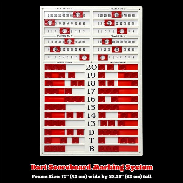 1-4 PLAYER DART GAME SCORBOARD MARKING SYSTEM