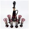 Image 4 : VTG 70’S ERA AMETHYST LIQUOR DECANTER & GLASSES