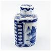 Image 4 : VTG BLUE & WHITE PORCELAIN GINGER JAR - TEA CADDY
